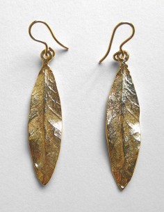 boucles d'oreilles feuille d'olivier