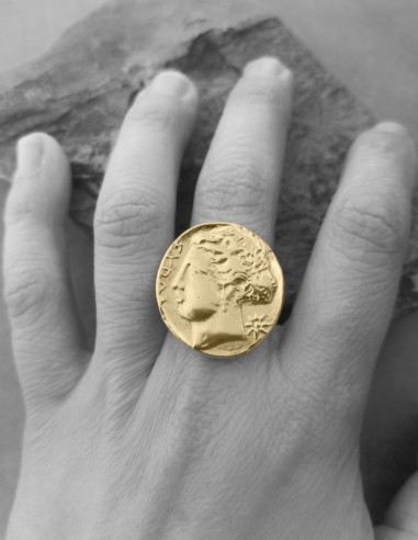 Bague monnaie décadrachme Syracuse