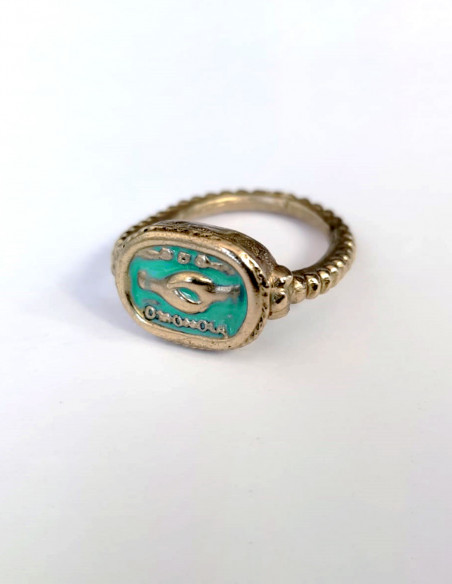 Greek roman wedding ring omonoia