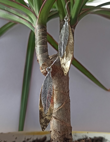Boucles d'oreilles feuille d'olivier 2
