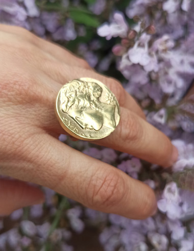 syracuse decadrachm coin ring