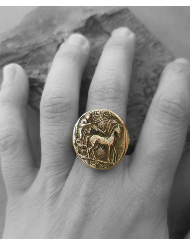 Himera greek coin ring